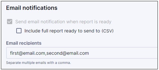Email notifications